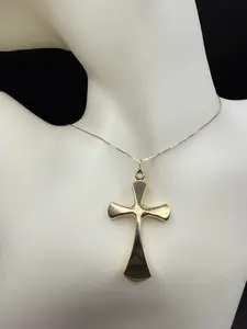10K Gold Large Double Sided Cross - Elegant Bold Design for Versatile Wear - Premium Craftsmanship for Daily or Special Events