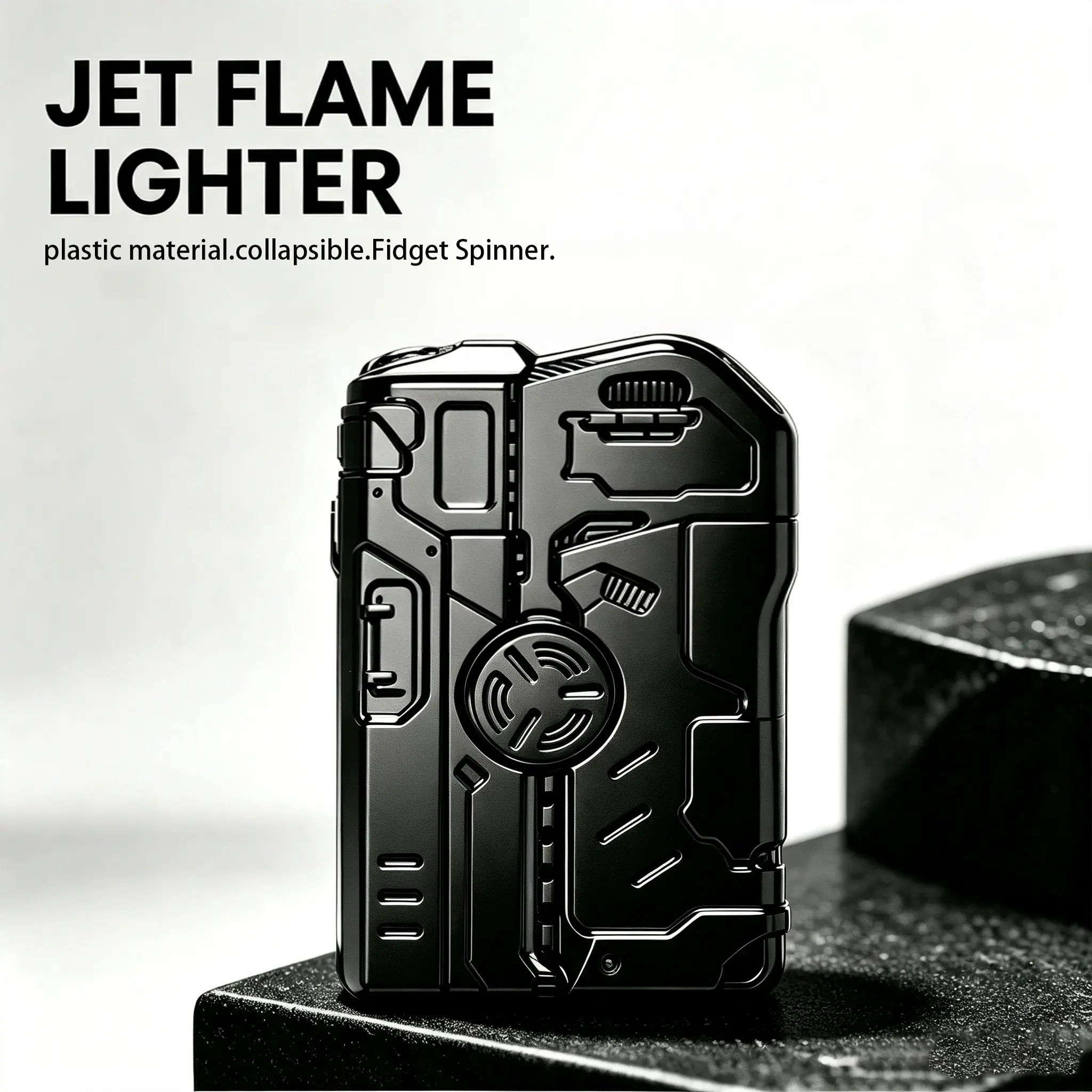 (Without butane) Foldable dual-form touchpoint gyro plastic lighter, windproof lighter, lighter accessories, reusable, essential for outdoor activities, gift for men