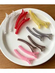 12Pcs transparent jelly color duck bill clip, summer vitality feeling, broken hair finishing bangs fixed makeup partition are suitable, broken hair finishing bangs fixed makeup partition are suitable
