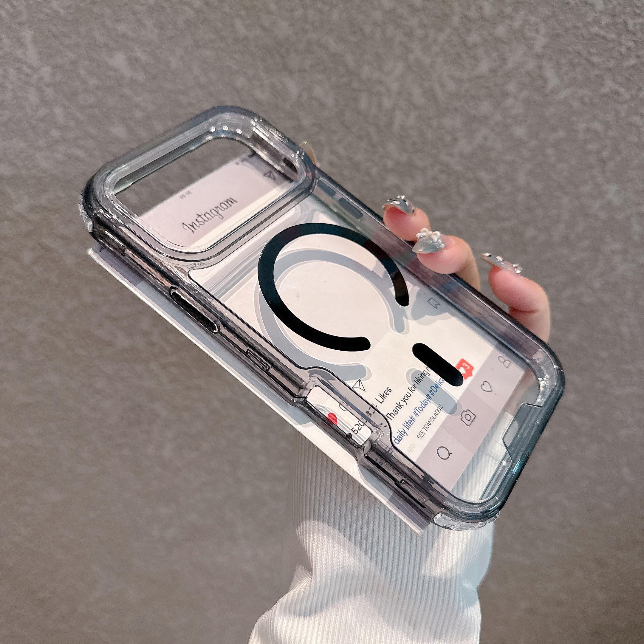 Suitable for MagSafe clear phone case compatible For iPhone 1716 151413Pro Max Plus caseThis two-in-one MagSafe phone case adopts drop-proof design to enhance device protection Very suitable for users who pursue high-quality