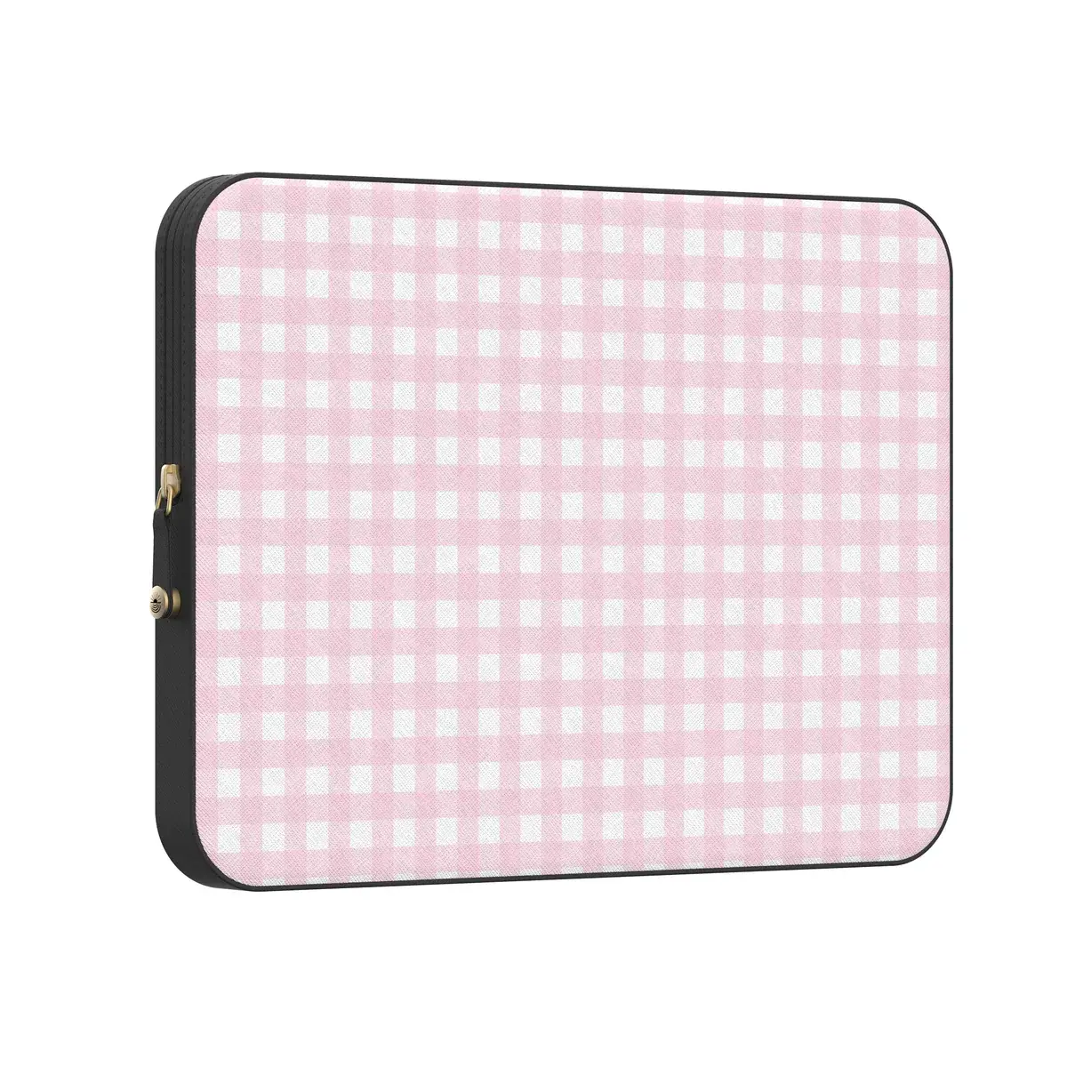Casely Chic Multi-Size PU Leather Lightweight MacBook Laptop Sleeve Case - Sunday Best Pink Plaid, Precise Cut, Protective Fit, Durable Print, Form-Fitting Design