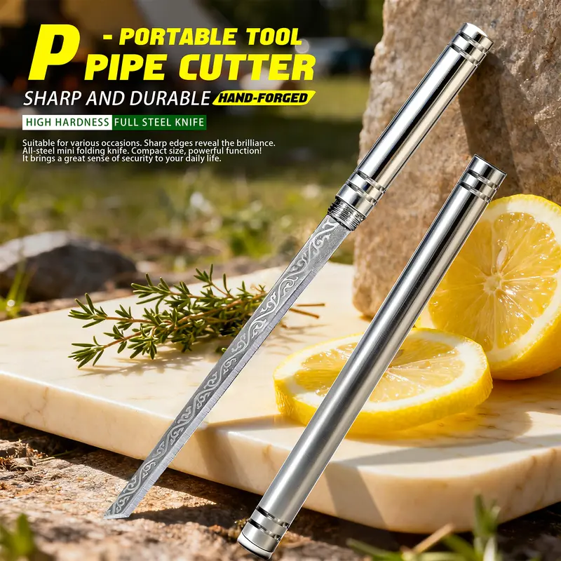 【High Hardness Outdoor Straight Knife】Pen-Shape Portable Full Steel Blade  Sharp & Smooth Cutting! Perfect for Camping/Daily Use #OutdoorTool #EDCKnife