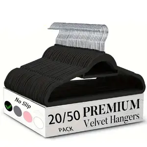 20/50 Pack Premium Velvet Hangers, Non-Slip, Deluxe Slimline Suit Hangers Space Optimized, Maximize Closet Space for Closet Space Saving Clothing & Closet Storage, for Winter Coats & Knitwear