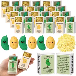 30/50 Sets Graduation Gifts Emotional Support Desk Pets, Cute Eraser Gifts with Box Raffia, Positive Affirmation Appreciation Gifts for Teachers Students Coworkers Office Staff, Desk Decor Party Favors, End of the Year Gift, Back to School