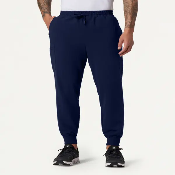 JAANUU Osmo Men’s Scrub Jogger Pants – UltraLAST 4-Way Stretch, 8 Pockets, Classic Fit, Mid-Rise Medical Uniform Joggers  Men's Scrub Jogger Pants - Midnight Navy & Royal Blue