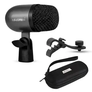5Core Tom Snare Mic Cardioid Dynamic Microphone for Drum Kit Percussion Instrument BLACK