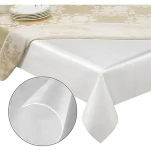Quality Table Pad Protector,  Protection from Spills,  & Heat -  Vinyl Table Cloth with Cushion Flannel Backing (72" L x 54" W)