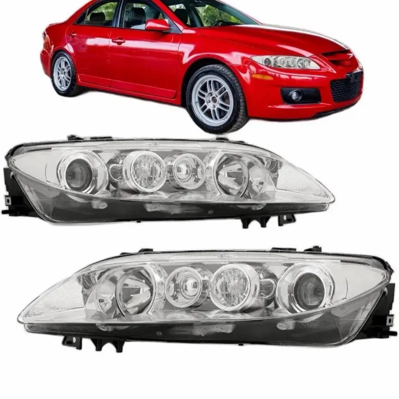 Chrome Clear OE Style Head Lights Halogen Lamps Left+Right For 2006-2008 Mazda 6