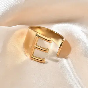 3D Initial Ring Stainless Steel Letter Ring Unisex Style Mother's Day Gifts & Father's Day Gifts Everyday Ring