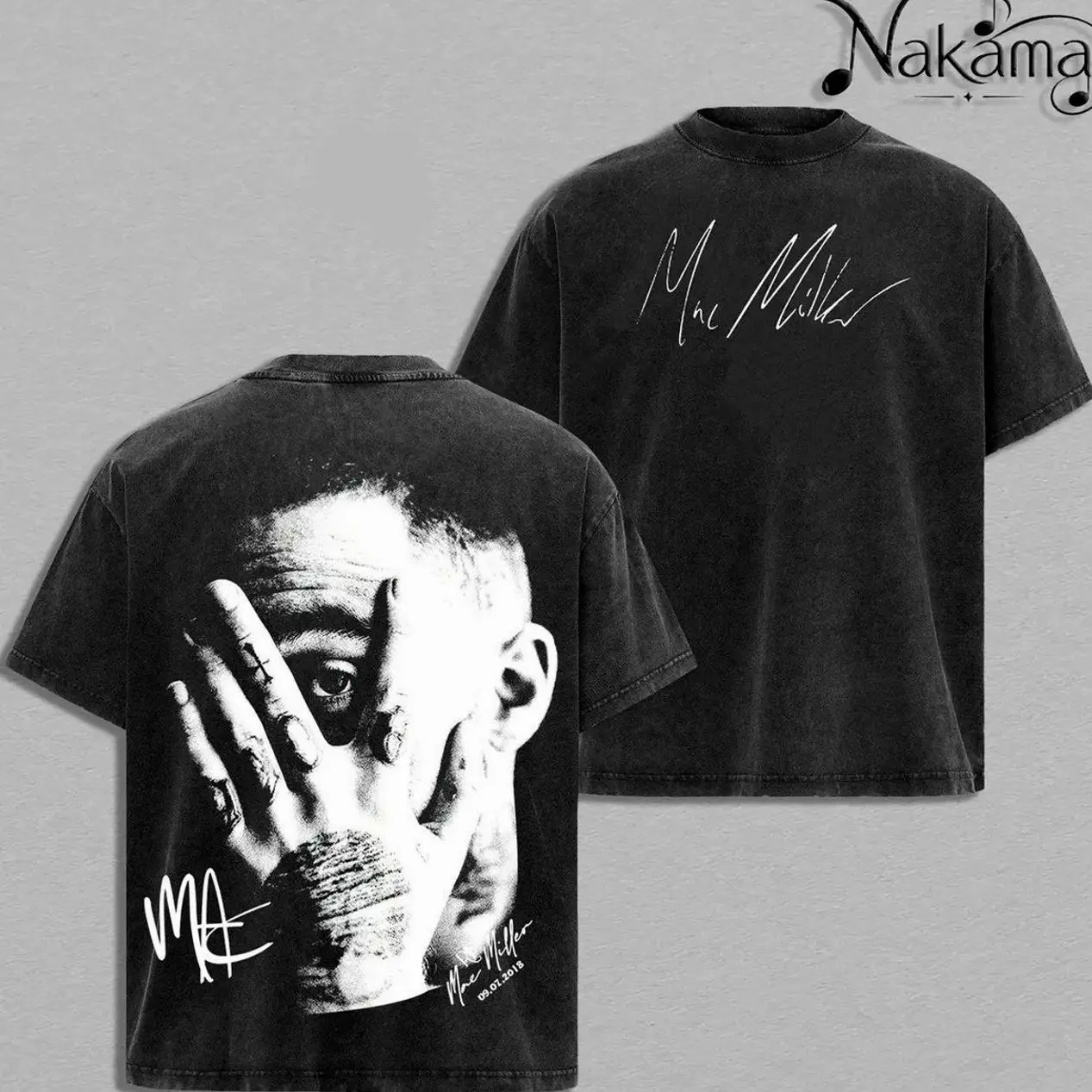 Mac Miller Vintage Washed Tee, Retro 90s Hip Hop Graphic T-Shirt, Y2K Rapper Streetwear Hoodie Style, Heavyweight Premium Cotton Oversized Unisex Fan Gift Apparel X0C GJW