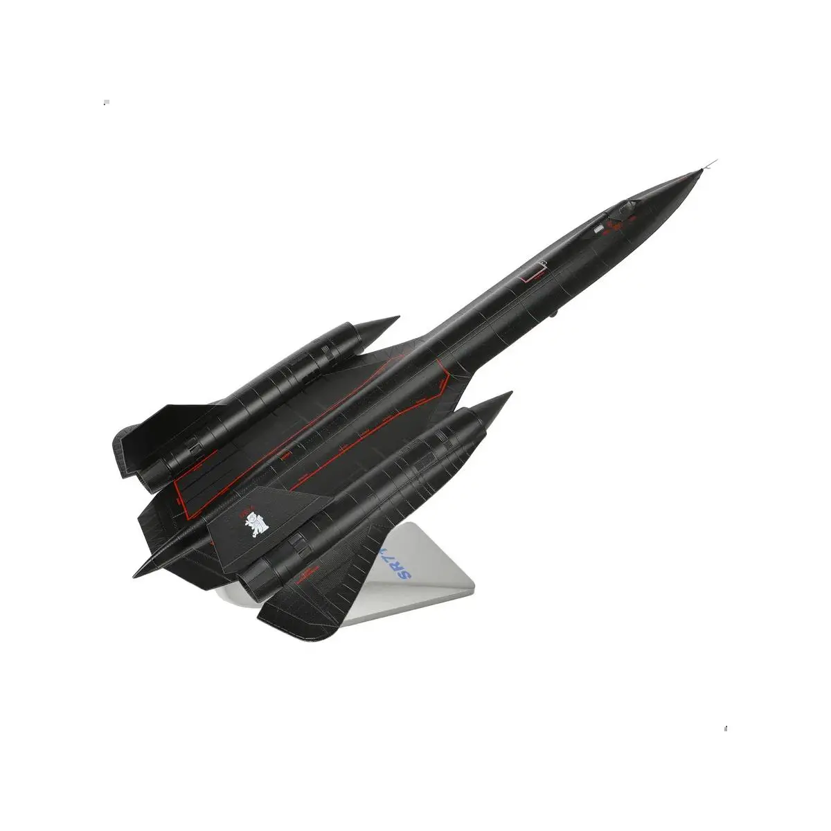 Unisex SR-71A Blackbird 1/72 Scale High-Quality Collectible Diecast Metal Military Jet Model, 17.9x9.25x3.15 in, Accurate Proportions, Detachable Landing Gear, Flawless Paint, Choking Hazard Small Parts, Diecast Toy, Realistic, Military Jets