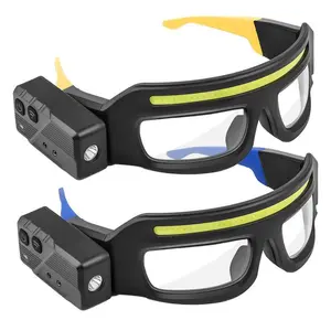 USB Rechargeable Glasses Headlamp - Unisex Abs Plastic Lightweight Waterproof Flashlight, High Lumen, Multi-Level Brightness, Compact, Long Battery Life for Outdoor Fishing, Camping