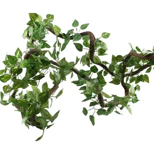 12 Pack 84 Feet Artificial Hanging Plants Silk Green Leaf Garlands Home Decor Decorative Fake Greenery Faux Ivy Vine