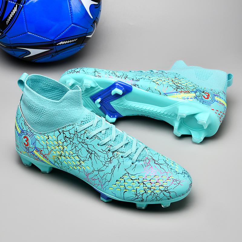 Unisex Ombre Pattern Lace-up Front Football ShoesAnti-slip Breathable Long Studs Soccer Shoes,Soccer Cleats, Football Cleats, Summer TrainingSneakers for Training Match Practice
