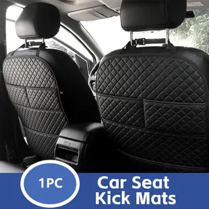 Car Seat Protector Pad, Universal PU Leather Kick Mat with Storage Bag, Child Car Safety Cushion, Waterproof Design, Durable & Stylish, Car Seat Cushions, Car Interior Cushions