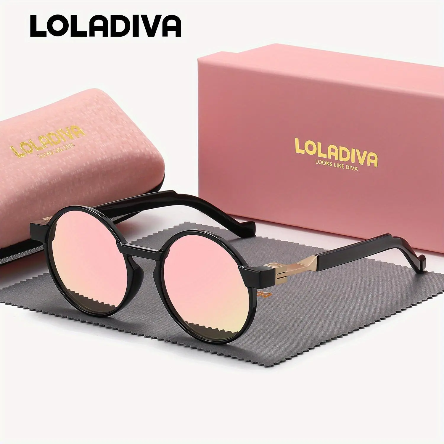 LolaDiva Unisex Fashion Anti-Reflection Round Frame Sunglasses Suitable for fashionable dressing and driving UV400