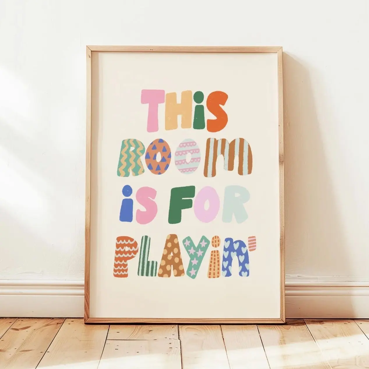 This Room Is For Playing Printable, Colorful Kids Playroom Poster, Nursery Wall Decor 7