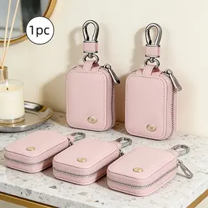 Multi-color mini storage bag, can hold rings, earrings, headphones, coins, etc., PU leather zipper portable pouch with keychain, durable and long-lasting, designed for easy carrying and hanging, a perfect gift for your girlfriend