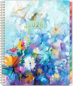 2026 Planner 2026 Planner Weekly and Monthly January 2026 December 2026 8.5" x 11" Calendar Planner 2026 with Colorful Monthly Tabs Twin-wire Binding Holidays Back Pocket