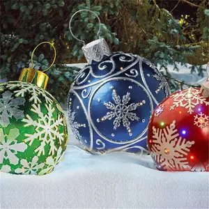 60CM Giant Inflatable Christmas Ornament Ball – Outdoor PVC Holiday Decoration