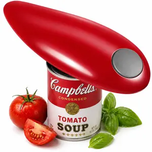 One-touch electric can opener, suitable for almost all can sizes; features smooth edges; hands-free electric can opener; ideal for the kitchen; kitchen gadget; automatic can opener designed specifically for seniors and people with arthritis