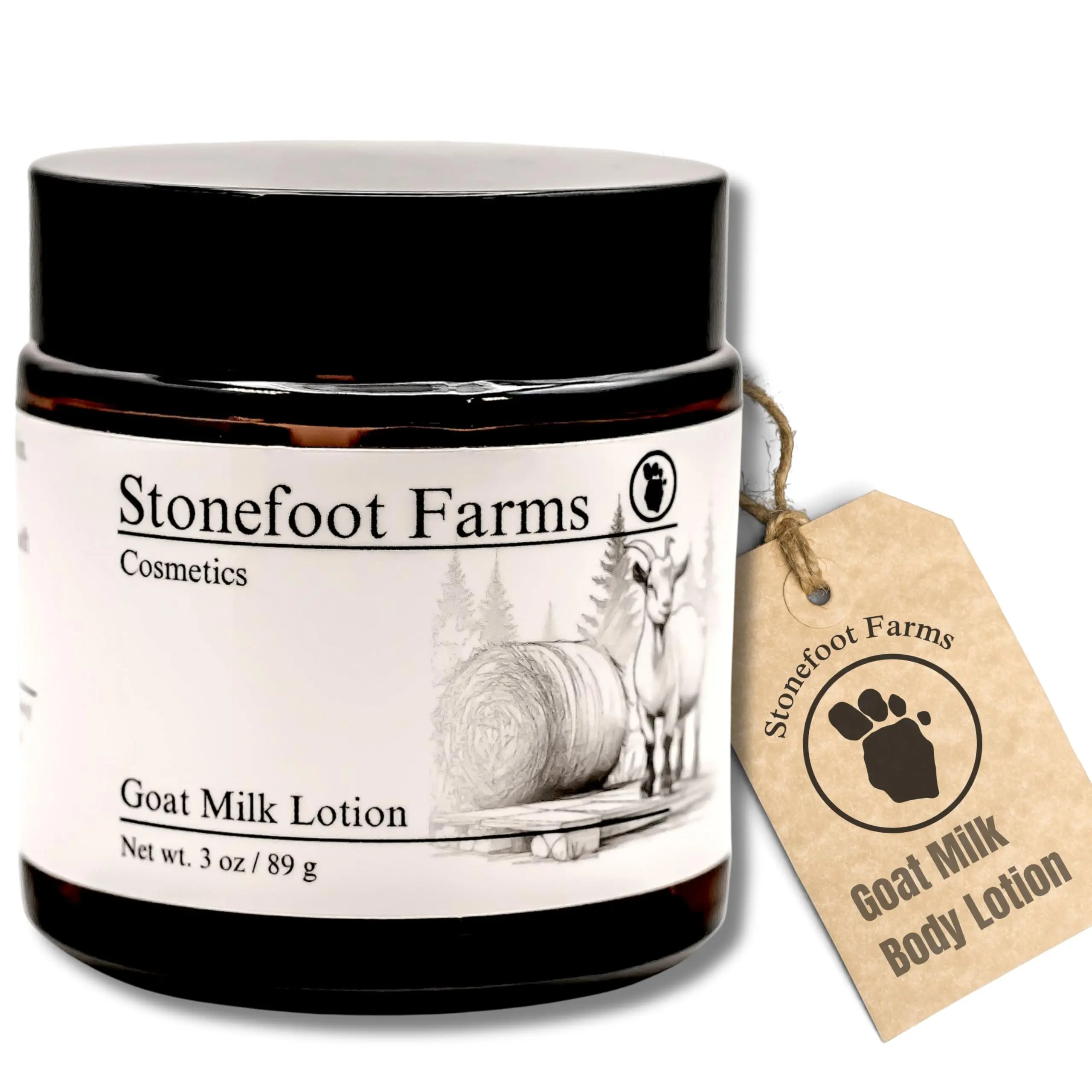 Stonefoot Farms Goat Milk Lotion with Oat Milk - Unscented 3 oz, Hydrating Goat Milk Hand Cream, Soothing Goats Milk Lotion for Dry Skin, Face Moisturizer, Goat Milk Body Lotion & Moisturizer