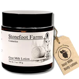 Stonefoot Farms Goat Milk Lotion with Oat Milk - Unscented 3 oz, Hydrating Goat Milk Hand Cream, Soothing Goats Milk Lotion for Dry Skin, Face Moisturizer, Goat Milk Body Lotion & Moisturizer