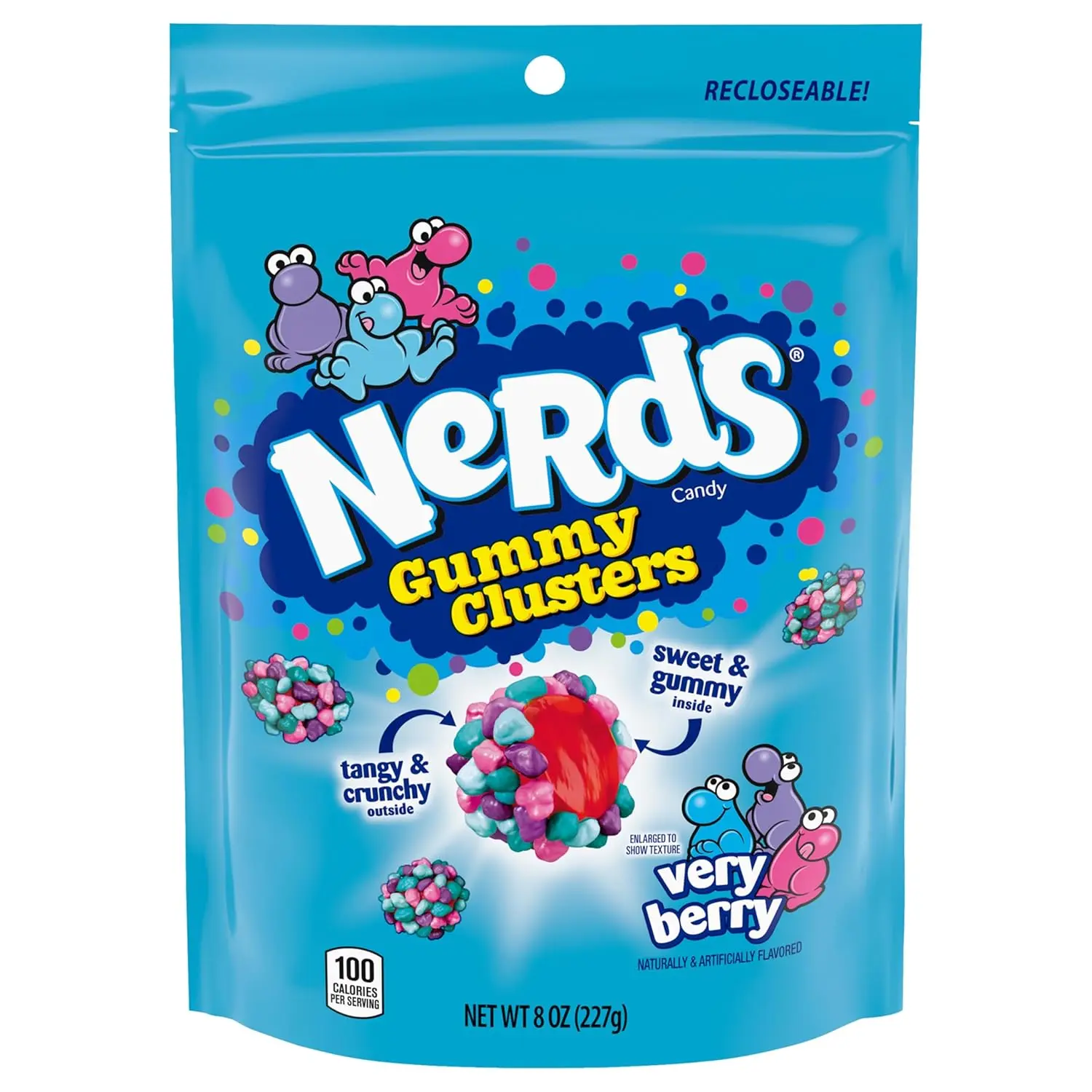 Gummy Clusters, Candy Treat Packs, Rainbow, Crunchy and Gummy, 30 oz (60 ct)