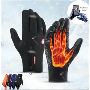 Touchsreen Warm Gloves Waterproof, Windproof, Non-Slip Polyamide, Suitable for Cold Weather Outdoor Activities, Full Finger Desig with Zipper Closure, Hand Washable, Winter Sports Accessories