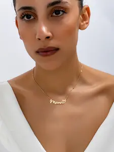 Women's Fashion Heart Letter Mama Pendant Necklace, Elegant Simple Design, Mother's Day Gift Jewelry, Exquisite Jewelry Gift, Trendy Jewelry, Exquisite Chain Jewelry, No Box Included