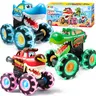 JOYIN Toys for Kids 3 Pack Monster Truck Toy Motion Activated Light-Up Cars Press & Go Cars for Boys Girls Baby Toy Present BUMP MONSTER TRUCK SET Ride On Car with LED Lights & Action 51001