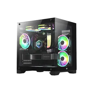 Bgears b-Pellucid MicroATX Black Micro ATX Tower Case, Tempered Glass Compact Design