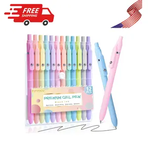 12 Pcs 0.5mm Quick Dry Fine Point Aesthetic Gel Pens, Smooth Writing, Black Ink