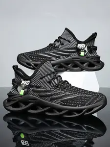 Unisex Textile Running Shoes, Knitted running shoes, Breathable Mesh Cushioned Sneakers, Casual All-Season Sports Footwear, Less Than Ankle Height, Running Training Shoes