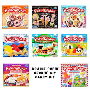 Kracie Popin Cookin DIY Candy Kit – 8 Fun Flavors (Sushi, Cakes, Donuts, Bento, Hamburger, Ramen, Waffle & Gummy Land) Snack Sweet