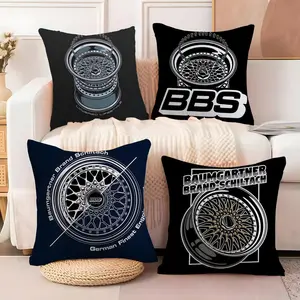 B-BBS-SB Racing Cushion Cover Soft Short Plush Fabric Double-Sided Print | Breathable Pillow Cover for Sofa Couch Bed | Skin-Friendly, Washable, Invisible Zipper, Anti-Dust Mite, Durable Material | Warm Winter Home Decor Gift