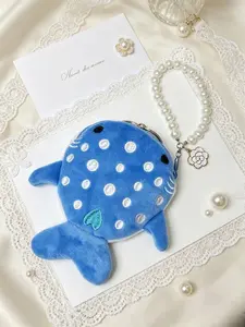 Whale Shark Coin Purse Keychain, Cute Plush Change Purse with Zipper, Kawaii Handmade Coin Pouches for Women, Adorable Accessory