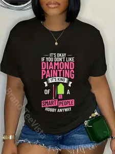 100% Cotton Diamond Painting Funny Crystal Art Crafting T-Shirt