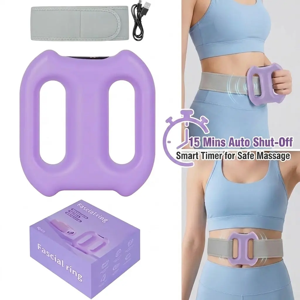 Rechargeable Wearable Personal Massager, Dual-Loop Design, 2 Modes, 5 Levels, 15-Min Auto-Off Smart Timer