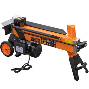 7 Ton Electric Log Splitter, Portable Hydraulic Firewood Splitting with 15Amp Motor for Home Heating & Outdoor Use, Compact Horizontal Power Wood Splitters Machine for Backyard, Garage or Cabin-Orange