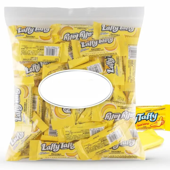 Chewy, Tangy, and Tasty Mini Taffy Wrapped Bars in Bulk - (1 Pound) (Banana) - Mothers Day Candy, Basket Stuffers & Fillers, Sweet Taffy Treats for Kids