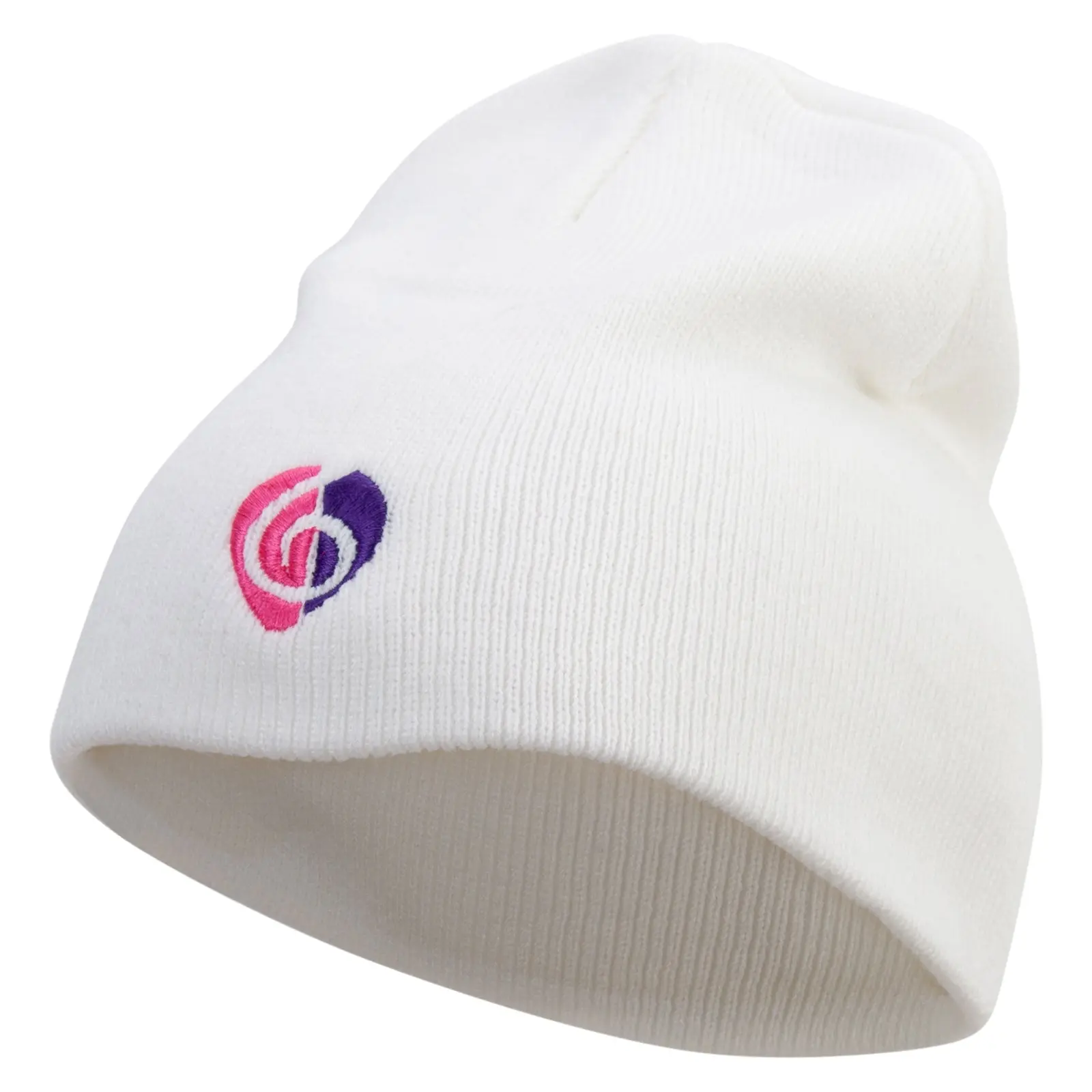 Clef Guitar Pick Embroidered 8 inch Acrylic Short beanie