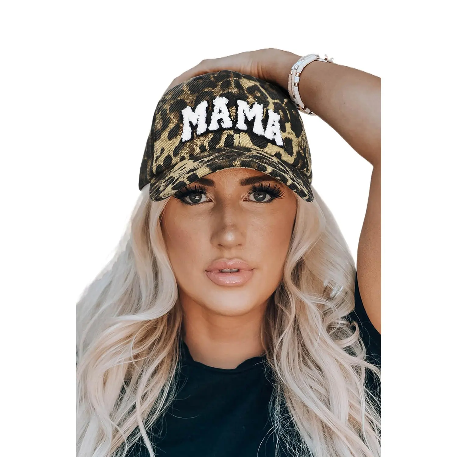 Leopard MAMA Embroidered Leopard Baseball Cap