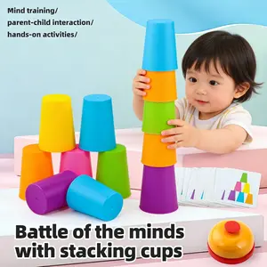 Colorful Stacking Cups Challenge - Educational Quick Stack Game for Toddlers & Preschoolers,Ideal Gift for Halloween Christmas Thanksgiving Back-To-School Spring Easter Ramadan New Year Birthday Present