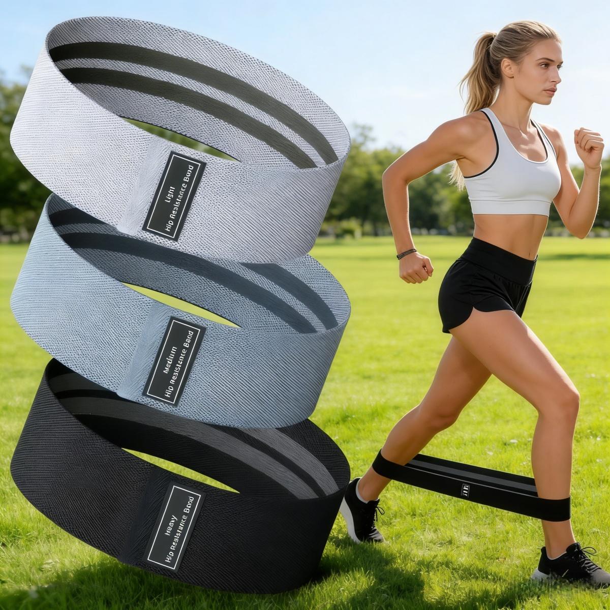 3 Pack Men's Breathable Resistance Band Set, Pull Up Assist Bands Natural Latex Elastic Fitness Bands for Yoga Pilates Strength Training Home Gym Workout & Outdoor, Light / Medium / Heavy Hip Resistance Band