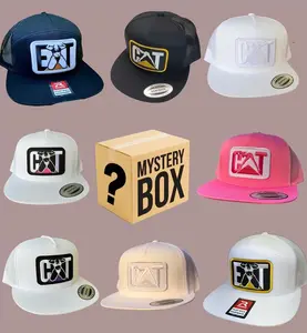 Box One Hat Sent, Box Random Collection Hat Classic Snapback, Cat Mesh Back Hat, Embroidered Cat Snapbacks 2 Trucker Mesh hat, Unisex Snapback Embroidered Hat