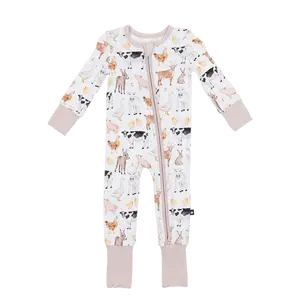 Convertible Footed Romper in Funny Farm
