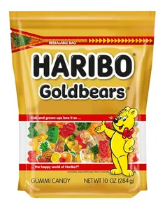 Christmas and Halloween enjoying HARIBO Goldbears, Gummi Candy, 10 oz Resealable Bag, Assorted Flavors Snack Bonbon Sweet Pineapple fruit