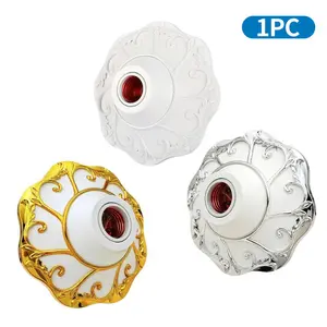 E26/E27 Bulb Socket Adapter, Silver Carved Decorative Lamp Base, Home Office Industrial Use, Wenzhou Manufacture