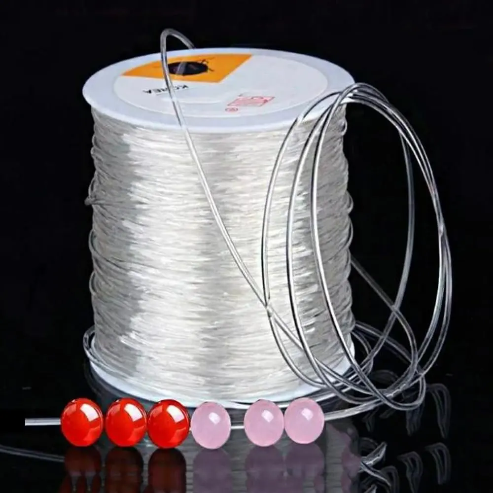 1 Roll 0.7mm 100m Clear Elastic Beading Thread for Bracelets Necklaces DIY